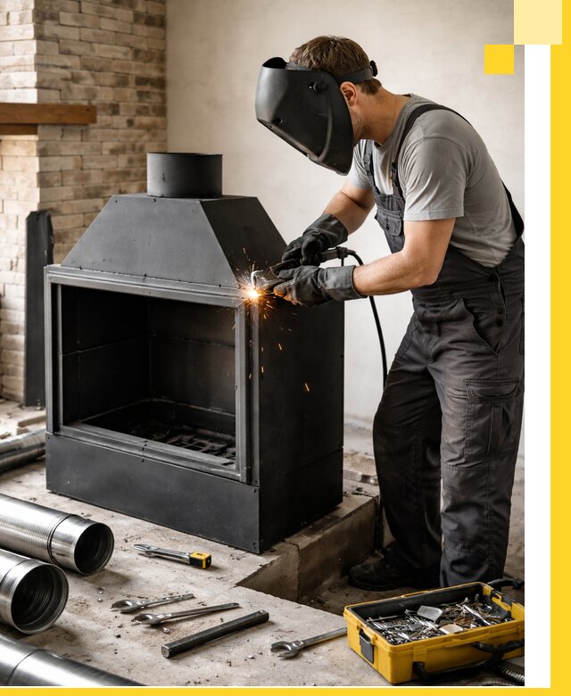 Продажа и установка металлических каминов в Ульяновске под ключ