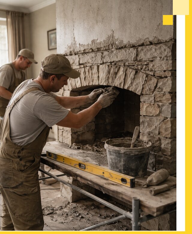 Изготовление каминов под ключ в Ульяновске, монтаж и отделка