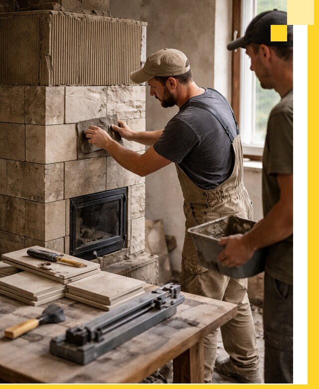 Профессиональная облицовка печей в Ульяновске: керамика и камень