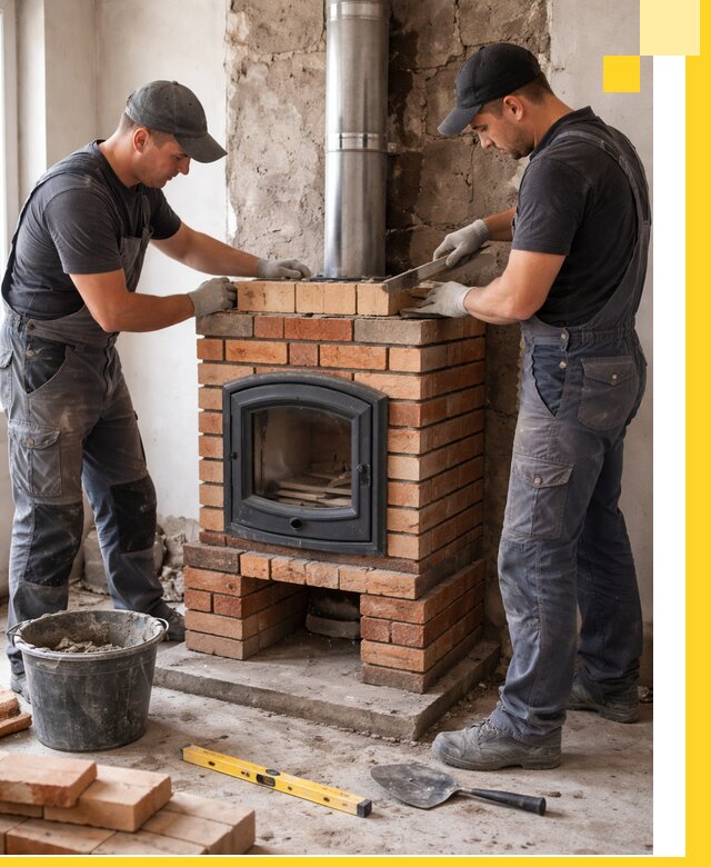 Монтаж печи камина под ключ в Ульяновске с гарантией и пусконаладкой