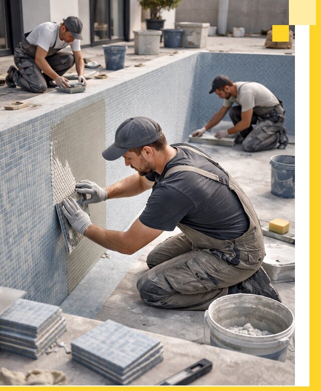 Облицовка бассейнов в Ульяновске плитка мозаика гидроизоляция