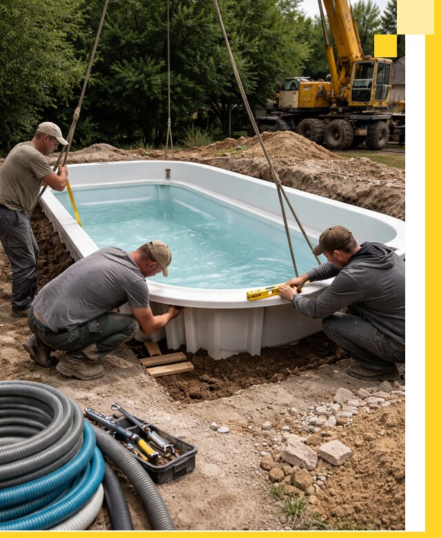 Установка и монтаж композитных бассейнов под ключ в Ульяновске