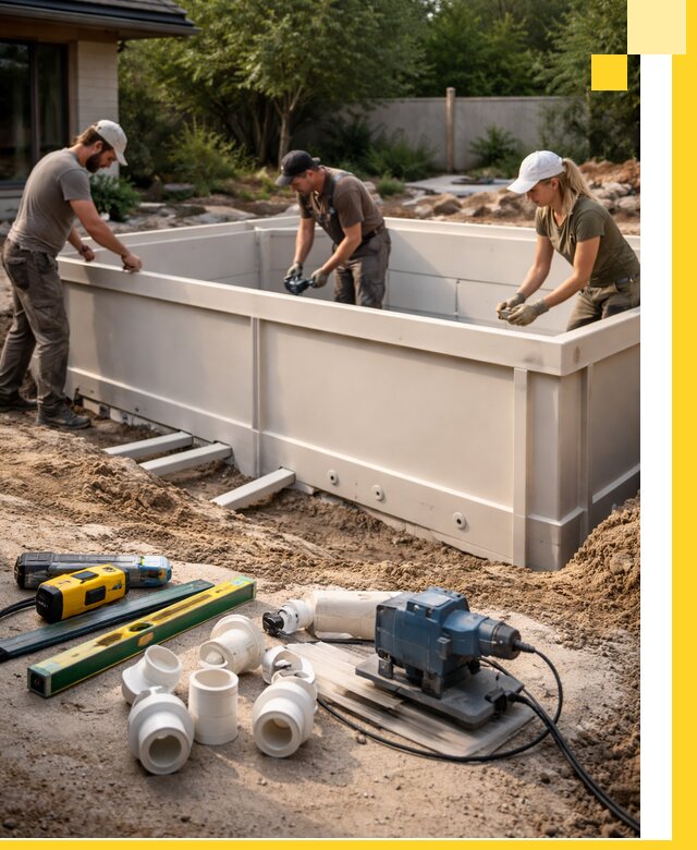 Установка полипропиленовых бассейнов под ключ в Ульяновске