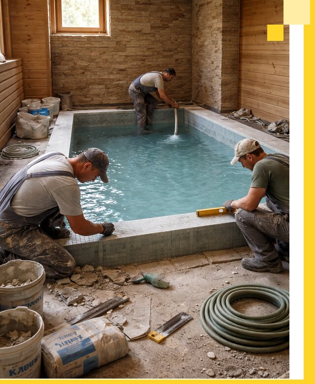 Проектирование и строительство бассейнов для бани в Ульяновске