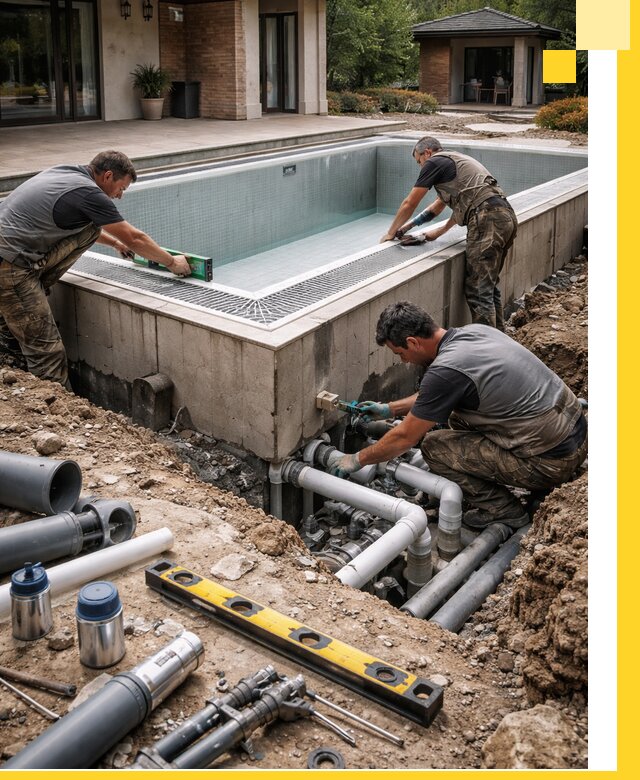 Строительство переливных бассейнов в Ульяновске под ключ