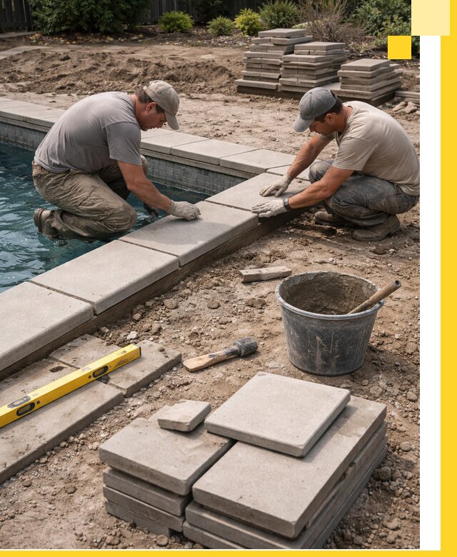Установка и изготовление копингового камня для бассейнов в Ульяновске