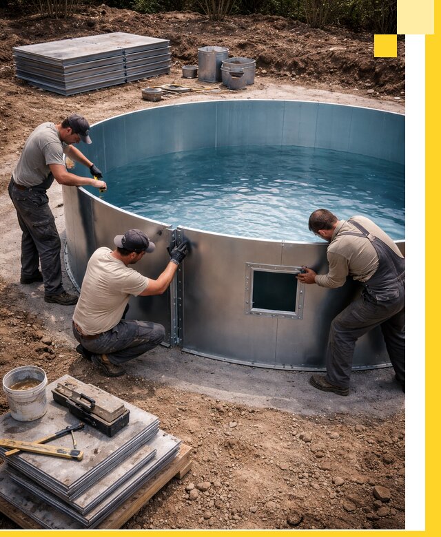 Круглые бассейны под ключ в Ульяновске проектирование и монтаж