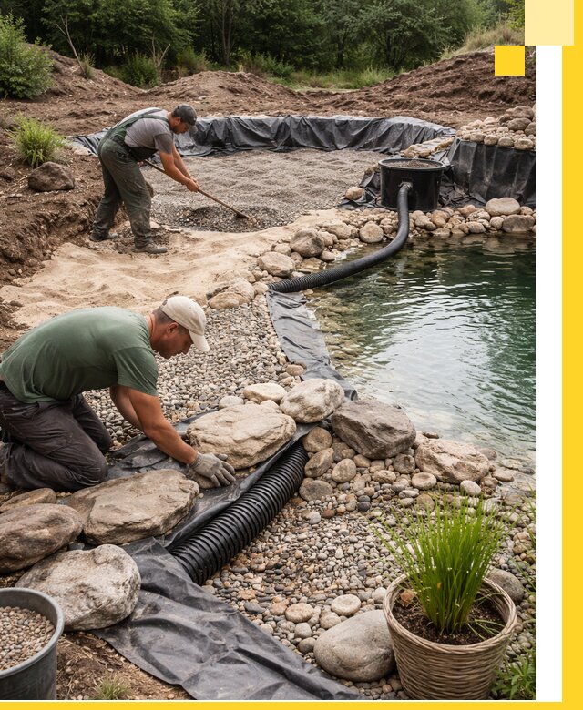 Строительство природных бассейнов и озер в Ульяновске под ключ