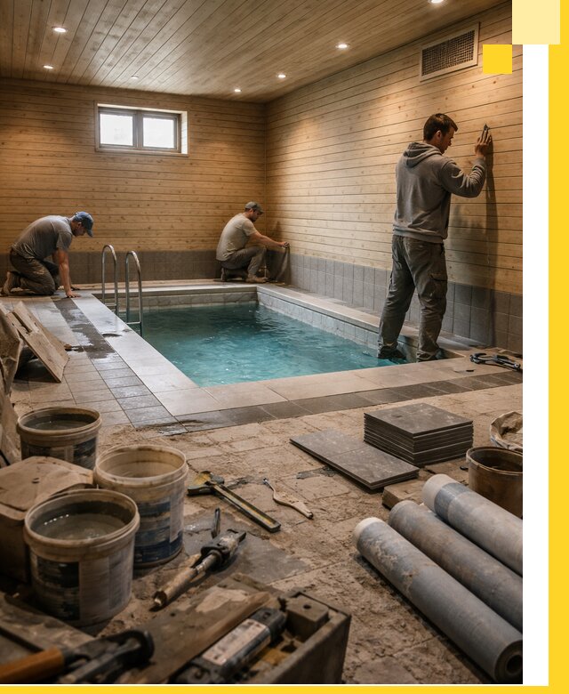 Строительство бани с бассейном и сауной под ключ в Ульяновске