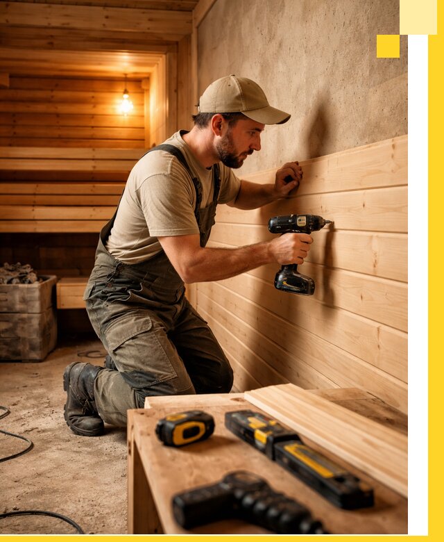 Профессиональная внутренняя отделка бани в Ульяновске под ключ