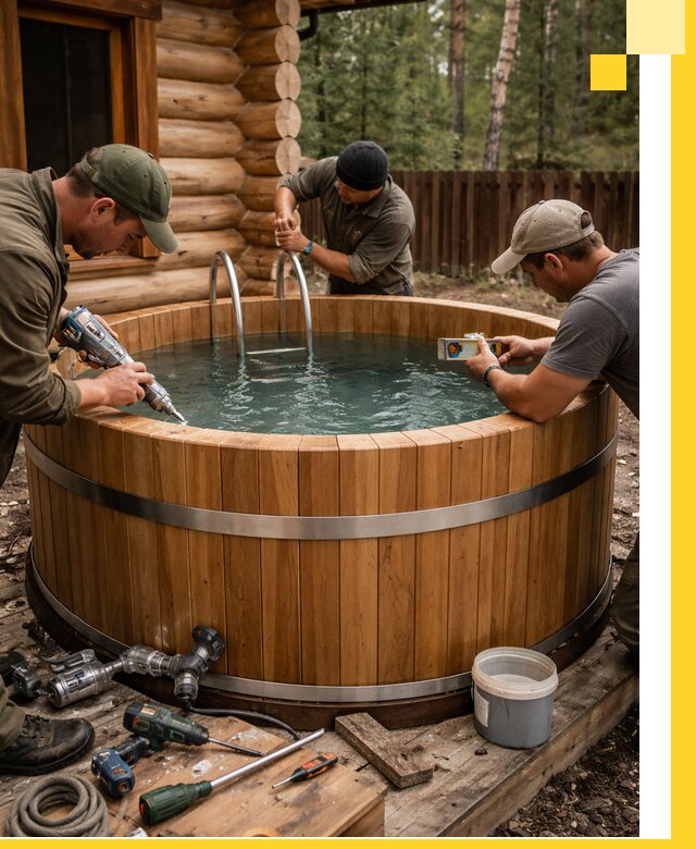 Строительство бань с купелью под ключ и отделкой в Ульяновске