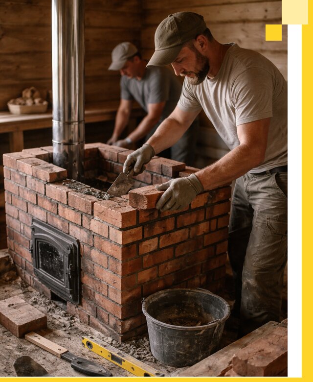 Кирпичные печи для бани под ключ в Ульяновске, проект и монтаж