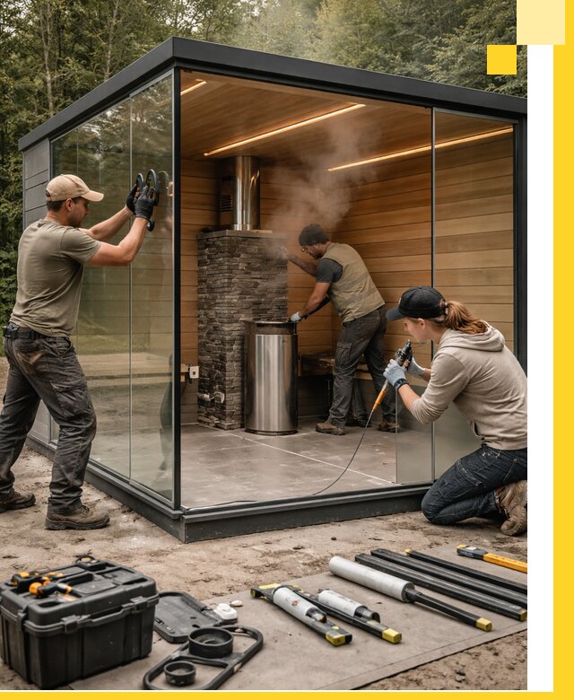 Проектирование и строительство стеклянных бань в Ульяновске