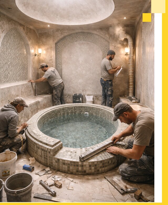 Профессиональное строительство хамама с бассейном в Ульяновске под ключ