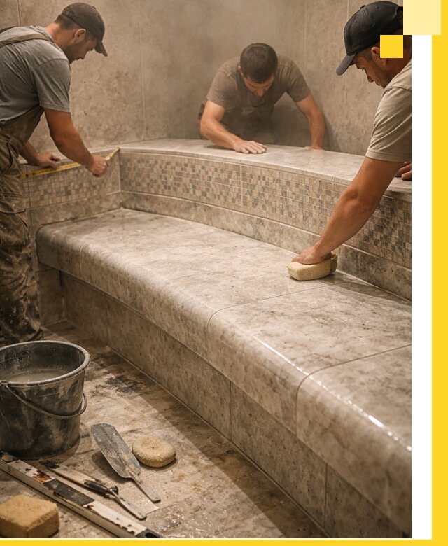 Изготовление и установка сидений для хамама в Ульяновске