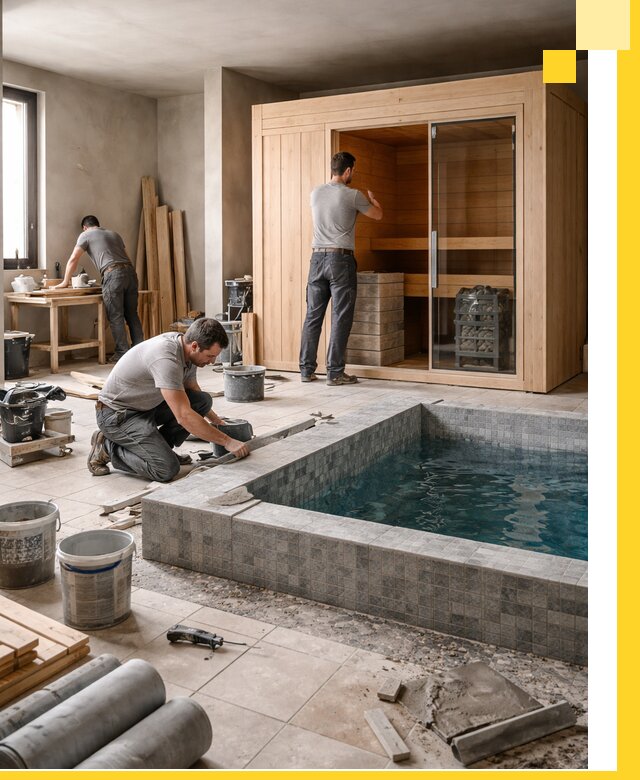 SPA зоны под ключ с бассейном сауной и печью в Ульяновске